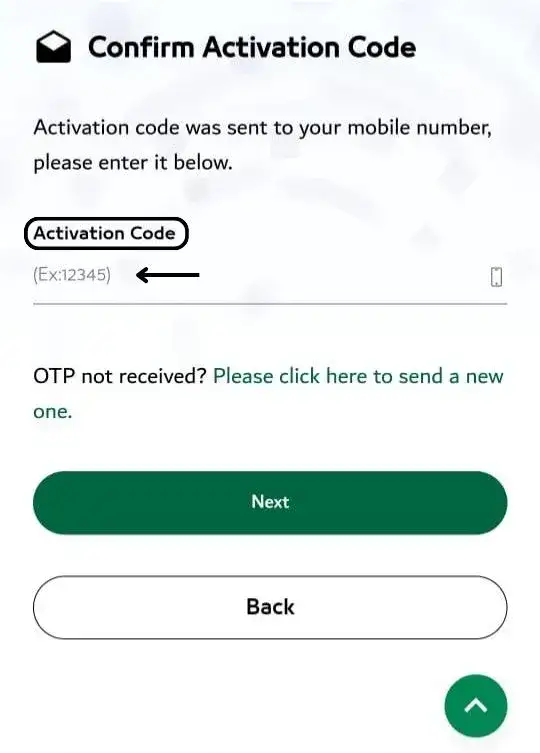 step to enter activation code for knowing travel ban in uae
