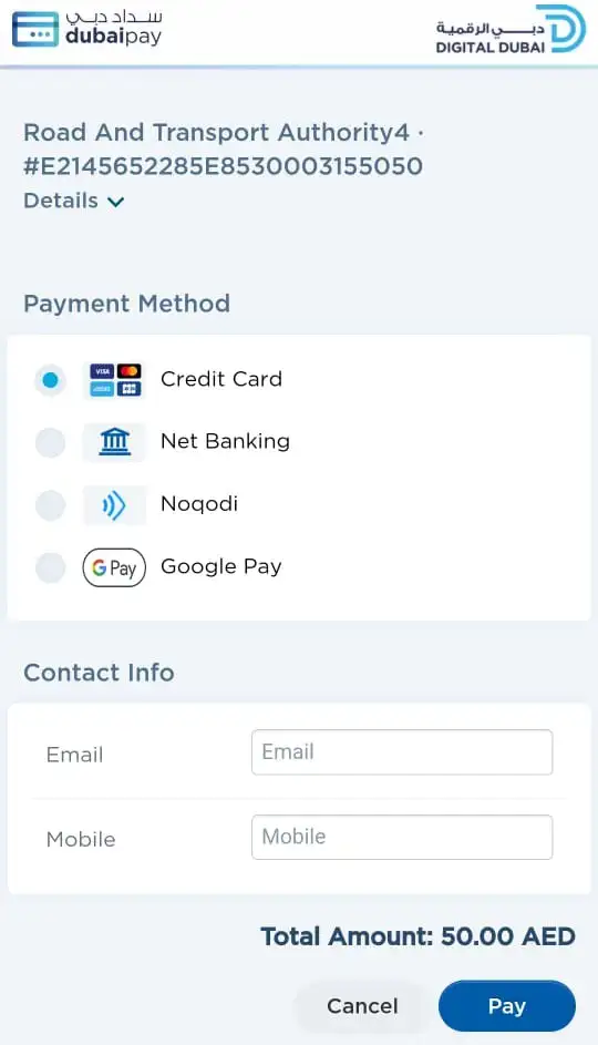 select payment method and pay to recharge your NOL Card 