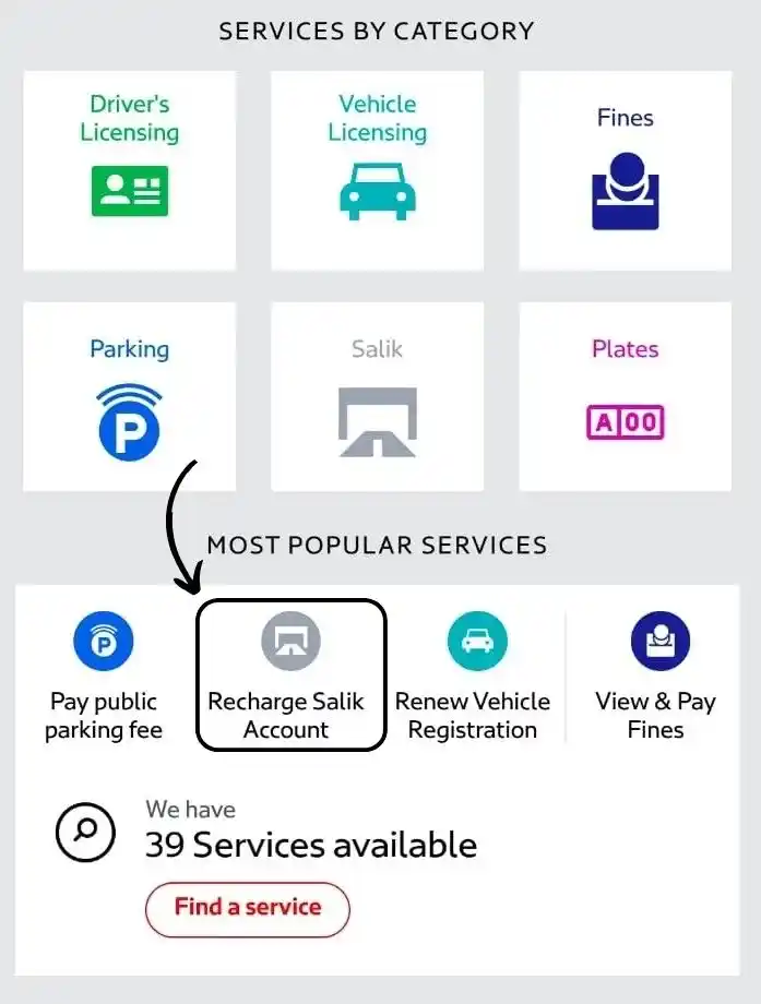 recharge salik using dubai drive app